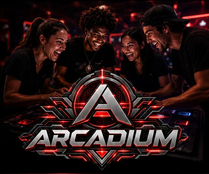 Friends playing together at Arcadium