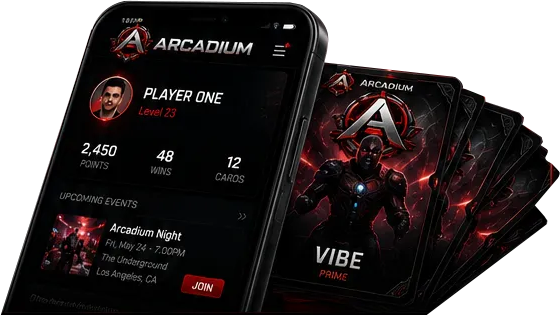 Arcadium app and Vibe cards